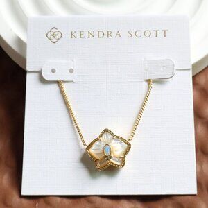 Kendra Scott Ivory Mother-of-Pearl Gold Necklace - Joelle Orchid